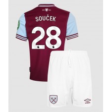 West Ham United Tomas Soucek #28 Hjemmedraktsett Barn 2024-25 Kortermet (+ korte bukser)